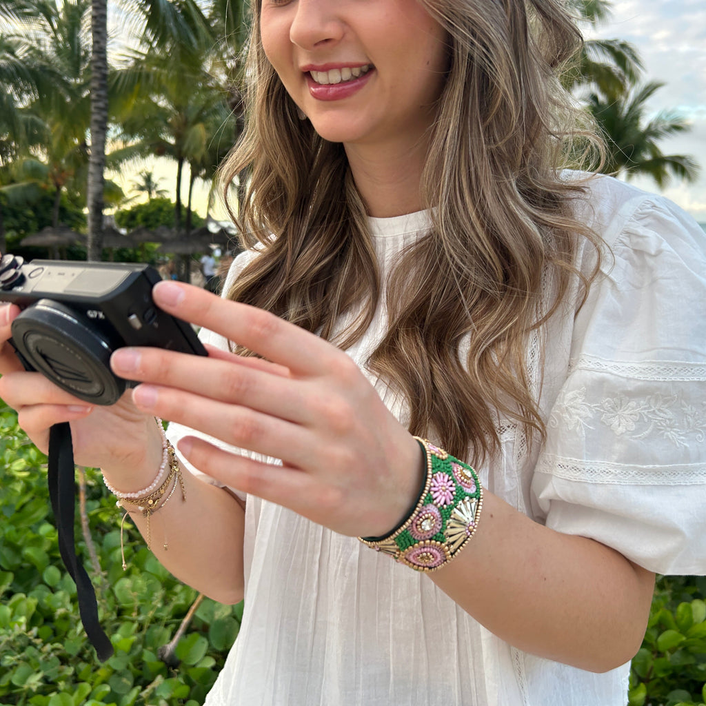 Indira Statement Bangle Green